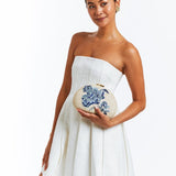 MESTIZA NEW YORK Handbags OS / Porcelain Blue/Natural Rafé x Mestiza Dome Straw Clutch Bag