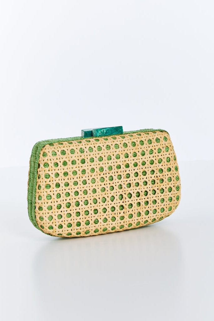 MESTIZA NEW YORK Handbags OS / Green/Natural Solihiya Rafé x Mestiza Solihiya Clutch Bag