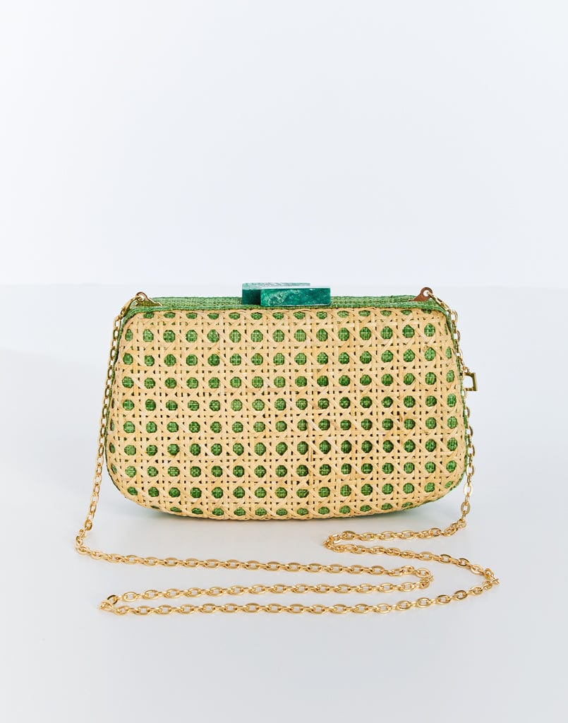 MESTIZA NEW YORK Handbags OS / Green/Natural Solihiya Rafé x Mestiza Solihiya Clutch Bag
