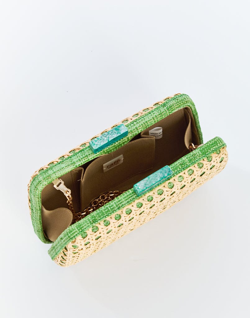 MESTIZA NEW YORK Handbags OS / Green/Natural Solihiya Rafé x Mestiza Solihiya Clutch Bag