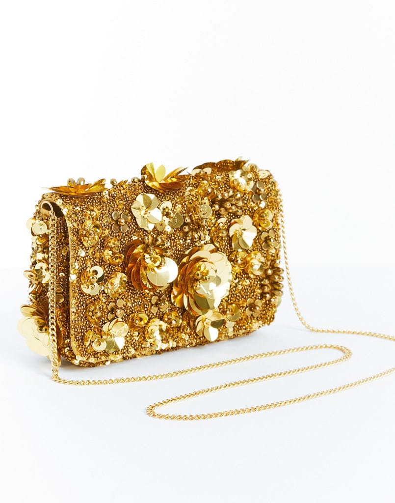 MESTIZA NEW YORK Handbags OS / Gold Beaded Torres Beaded Clutch Bag