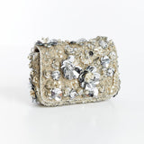 MESTIZA NEW YORK Handbags OS / Silver Beaded Torres Beaded Clutch Bag