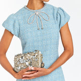 MESTIZA NEW YORK Handbags OS / Silver Beaded Torres Beaded Clutch Bag