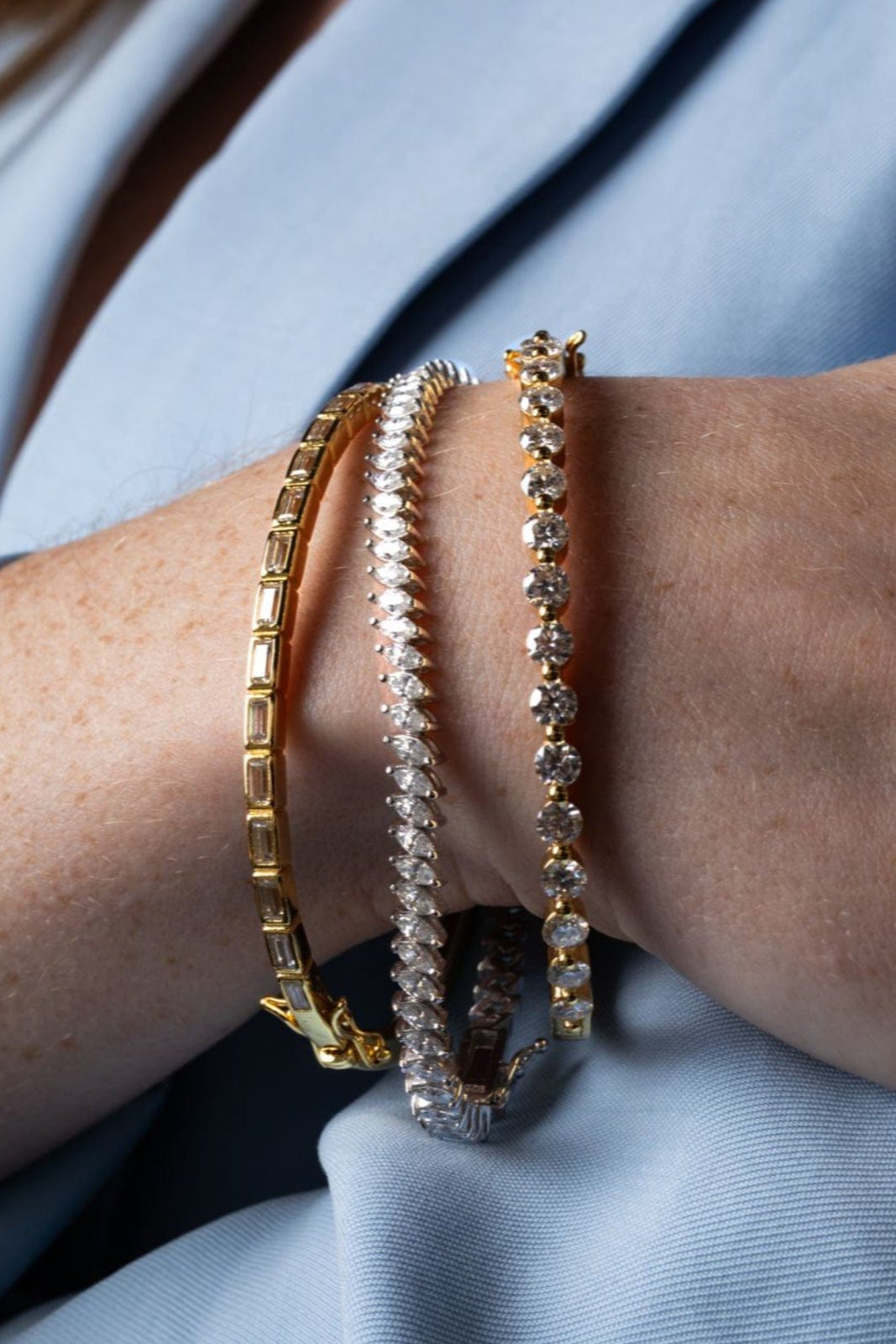 Modern Gem Co Baguette Bangle Bracelet