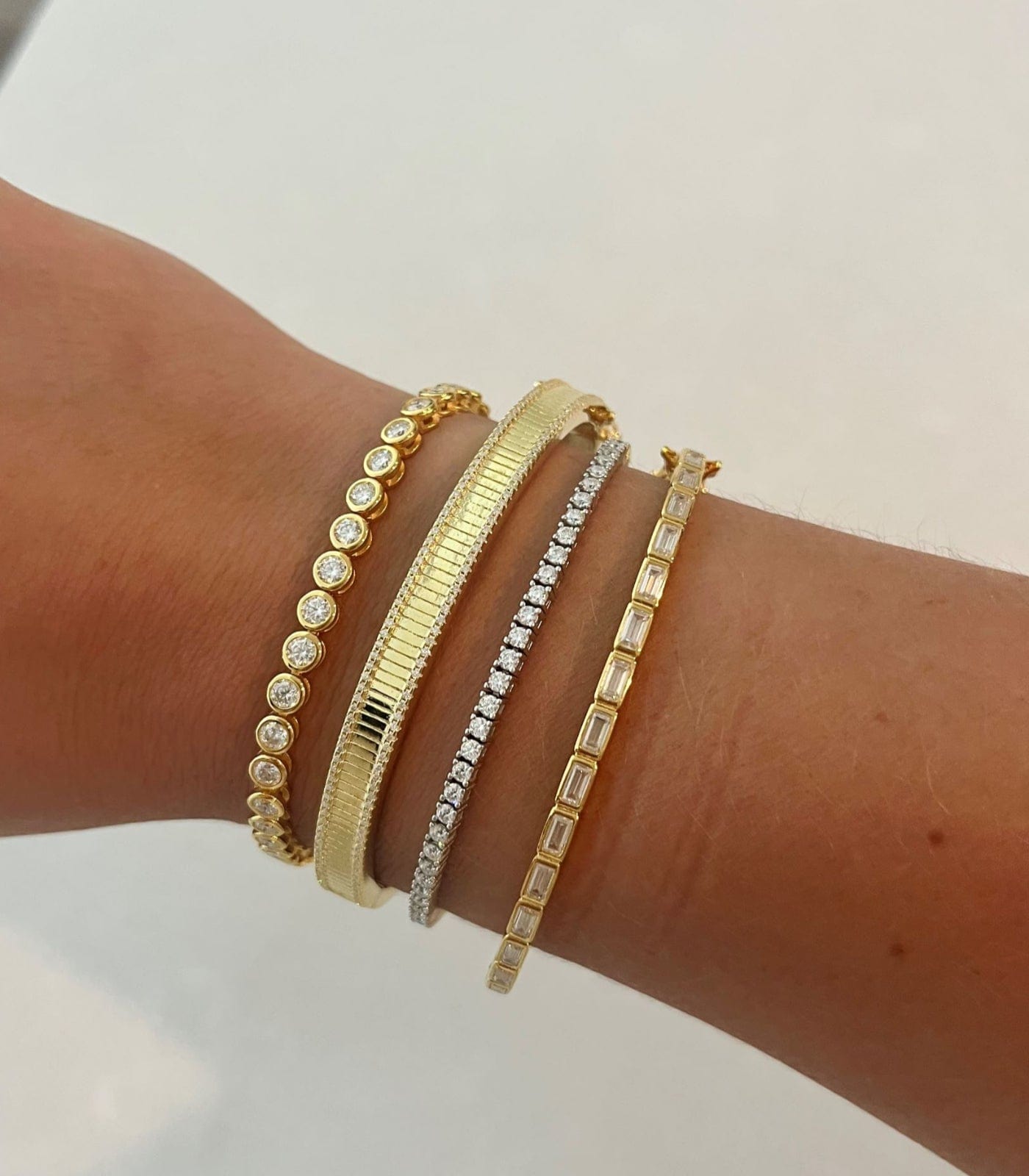 Modern Gem Co Baguette Bangle Bracelet
