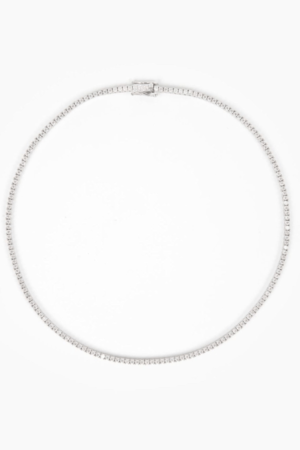 Modern Gem Co Mae 2mm Round Tennis Necklace