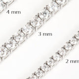 Modern Gem Co Mae 3mm Round Tennis Necklace