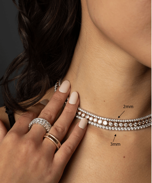Modern Gem Co Mae 3mm Round Tennis Necklace