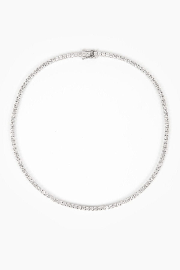 Modern Gem Co Mae 3mm Round Tennis Necklace