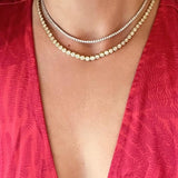 Modern Gem Co Remi Graduated Tennis Bezel Necklace