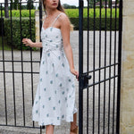 Never A Wallflower Dress Bordeaux Blue Green Floral Jacquard