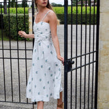 Never A Wallflower Dress Bordeaux Blue Green Floral Jacquard