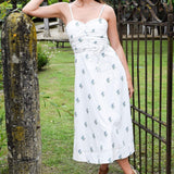 Never A Wallflower Dress XS / Blue Green Floral Jacquard Bordeaux Blue Green Floral Jacquard