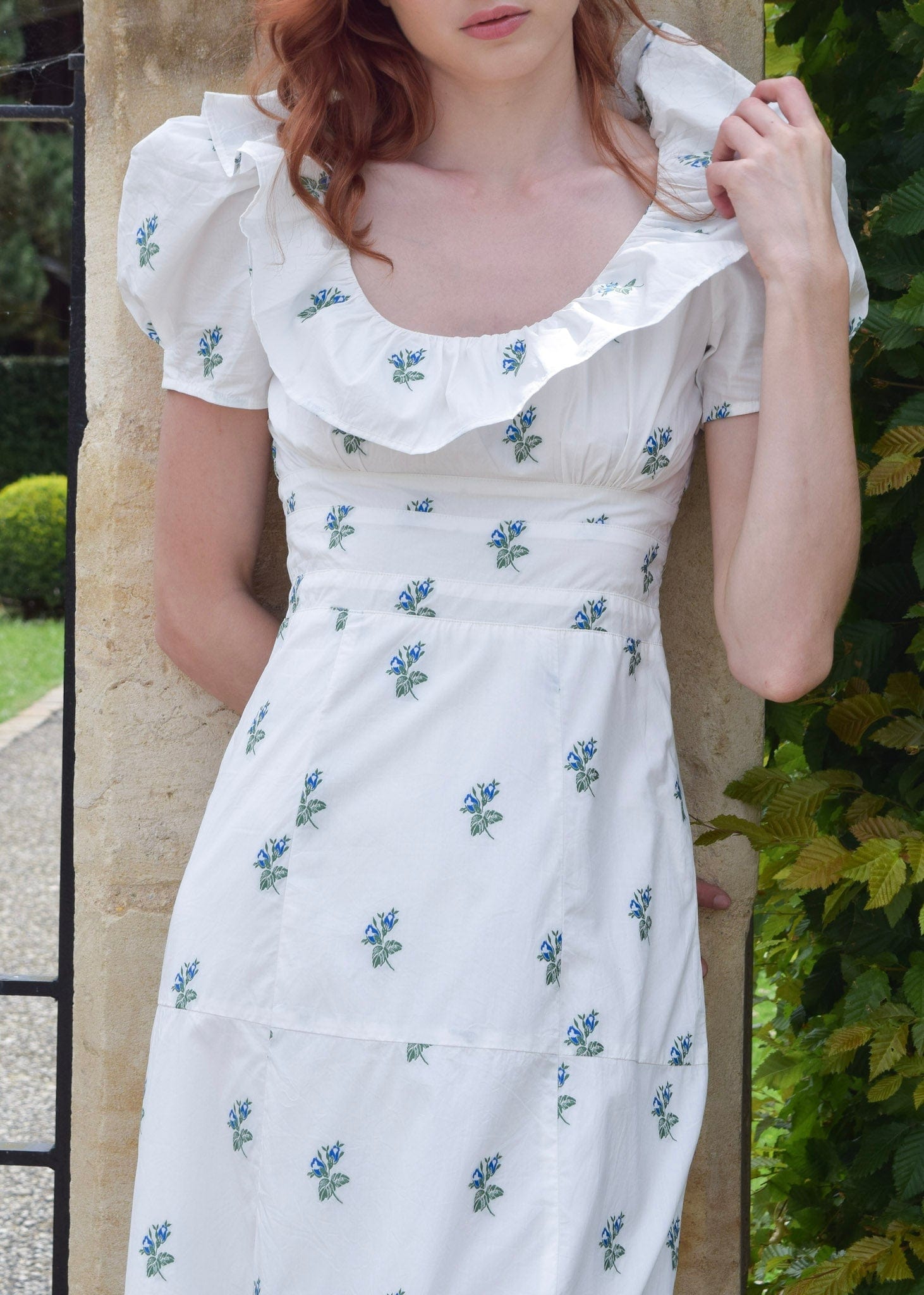 Never A Wallflower Dress Chloe Maxi Dress Blue Green Floral Jacquard