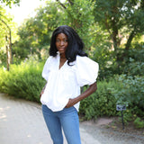 Never A Wallflower Top High Neck Top White Poplin