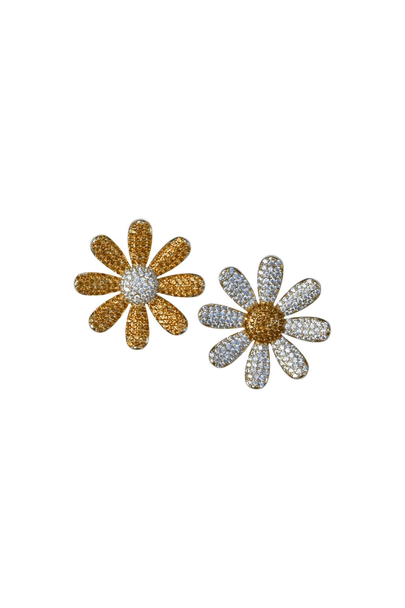 Nicola Bathie Jewelry Earrings Canary & Blanc Mismatch Daisy Stud