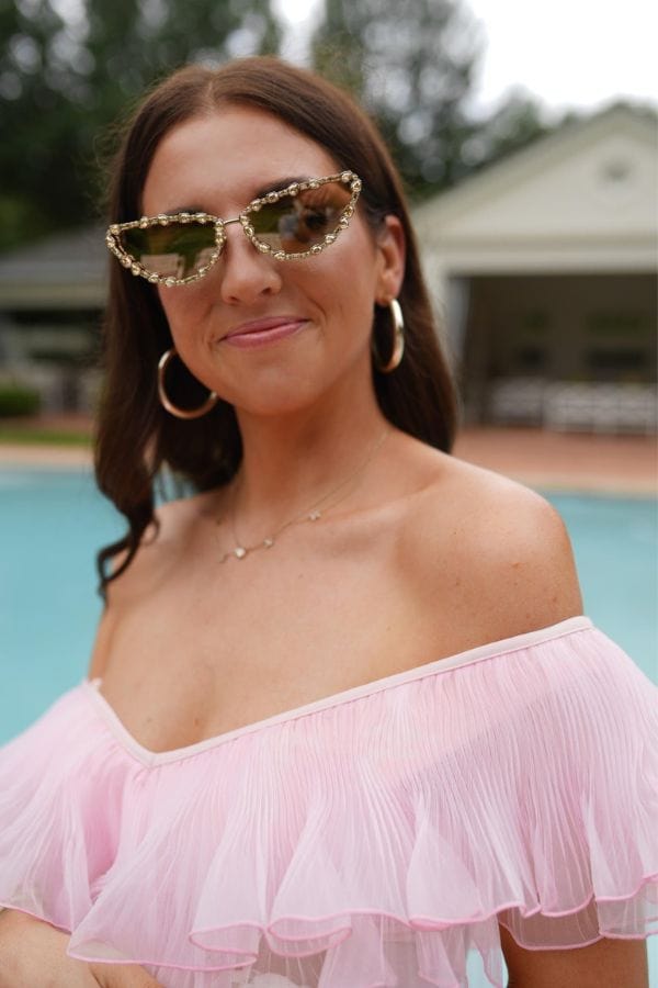 Nicola Bathie Jewelry Earrings Chunky Golden Hoops + Pearl