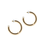 Nicola Bathie Jewelry Earrings Medium Chunky golden hoops + pearl