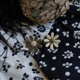 Nicola Bathie Jewelry Earrings Noir & Blanc Mismatch Daisy Stud
