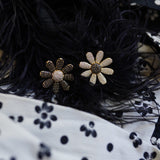Nicola Bathie Jewelry Earrings Noir & Blanc Mismatch Daisy Stud