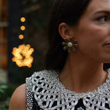 Nicola Bathie Jewelry Earrings Noir & Blanc Mismatch Daisy Stud