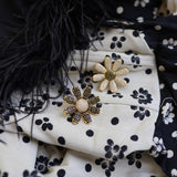 Nicola Bathie Jewelry Earrings Noir & Blanc Mismatch Daisy Stud