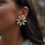 Nicola Bathie Jewelry Earrings Noir & Blanc Mismatch Daisy Stud