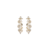 Nicola Bathie Jewelry Earrings Petite Mother Of Pearl Wildflower Hoops