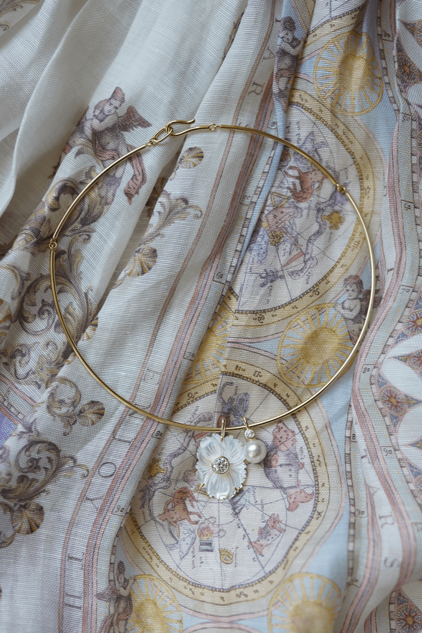 Nicola Bathie Jewelry Necklace Golden Collar Necklace