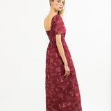 Onirik Dress Beatrice Maxi Dress with Sweetheart Neckline / Ruby Red + Alabaster Cotton Toile