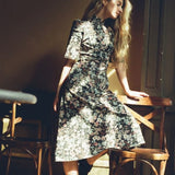 Onirik Dress Esther Dress / Black Floral Cotton