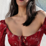 Onirik Dress Marcela Dress / Ruby Red + Alabaster Toile Cotton