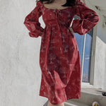 Onirik Dress Marcela Dress / Ruby Red + Alabaster Toile Cotton