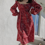 Onirik Dress Marcela Dress / Ruby Red + Alabaster Toile Cotton