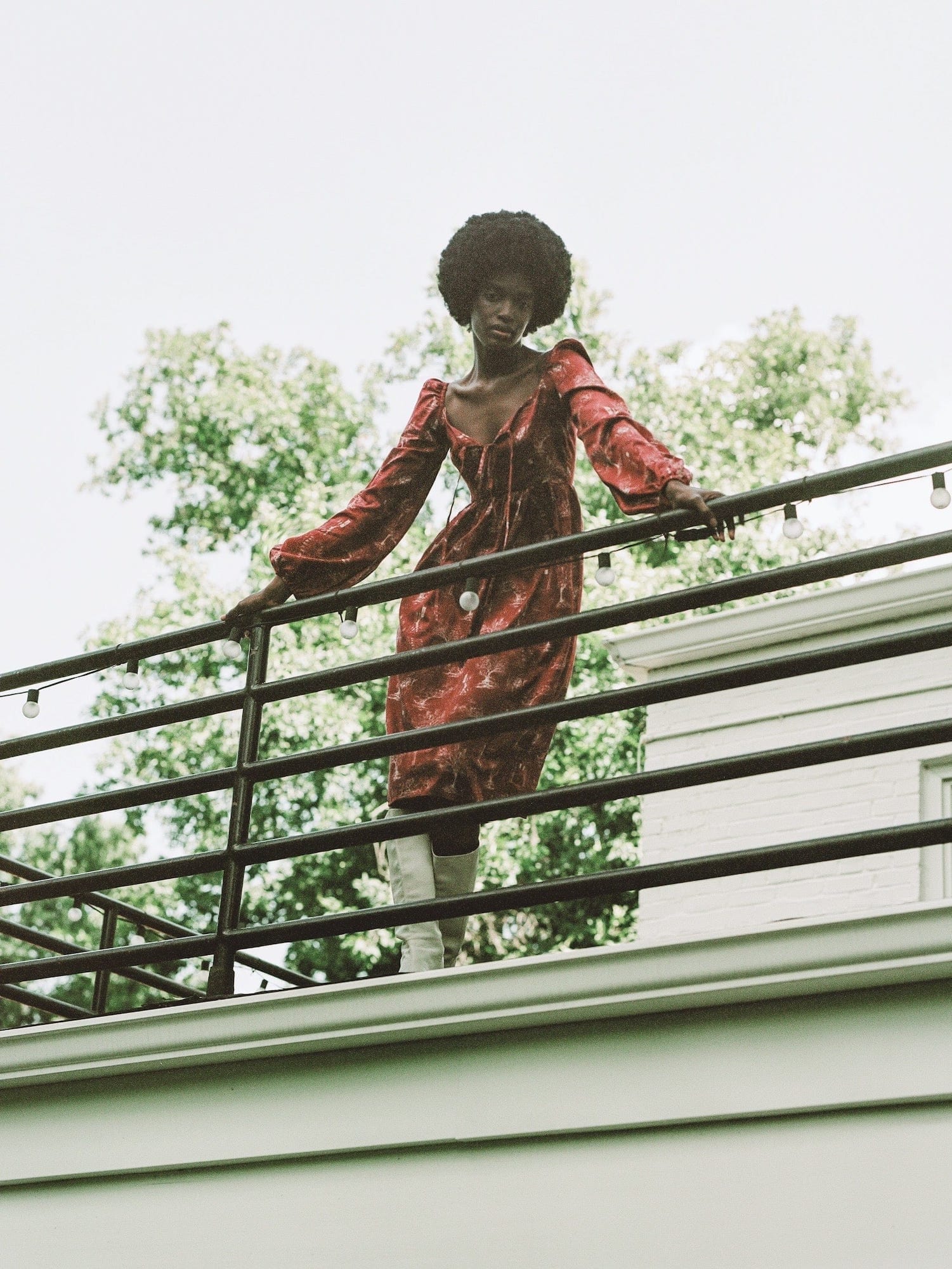 Onirik Dress Marcela Dress / Ruby Red + Alabaster Toile Cotton