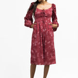 Onirik Dress Marcela Dress / Ruby Red + Alabaster Toile Cotton
