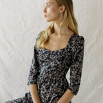 Onirik Dress Marisol Dress / Black Floral Cotton
