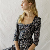 Onirik Dress Marisol Dress / Black Floral Cotton