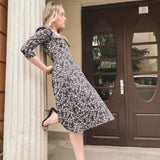 Onirik Dress Marisol Dress / Black Floral Cotton