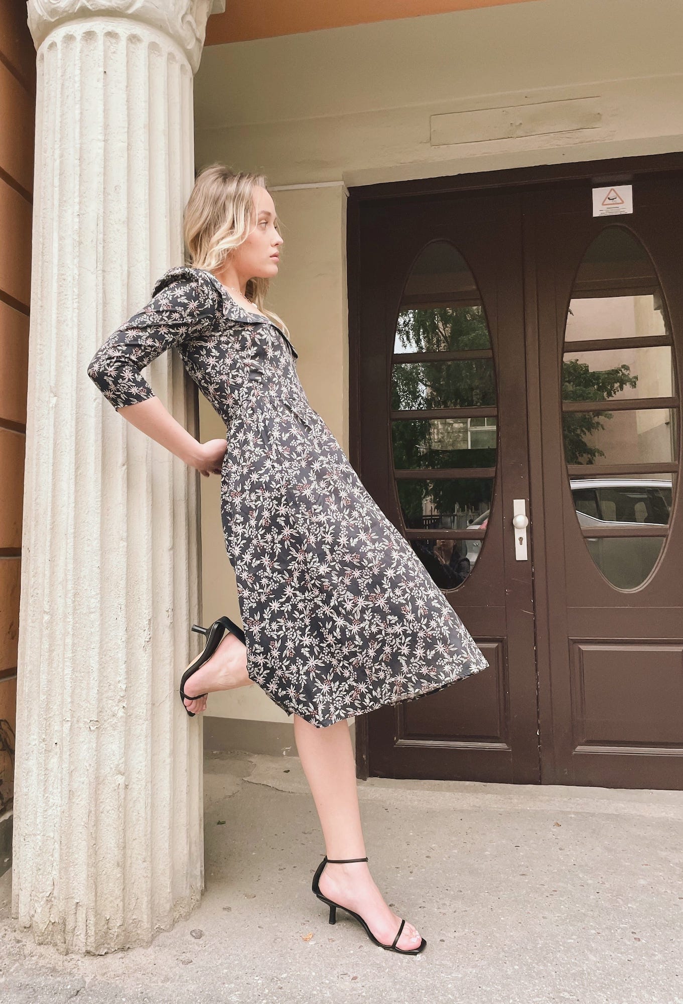 Onirik Dress Marisol Dress / Black Floral Cotton