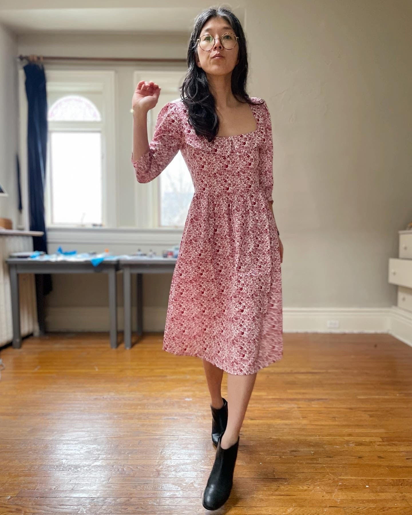 Onirik Dress Marisol Dress / Pink + Milkly White Liberty Floral Cotton