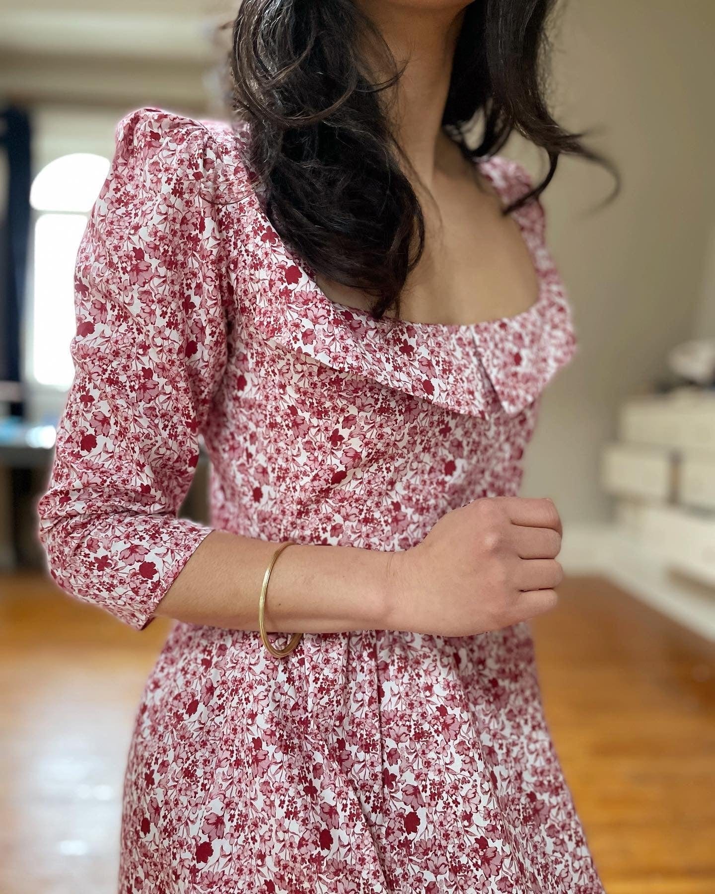 Onirik Dress Marisol Dress / Pink + Milkly White Liberty Floral Cotton