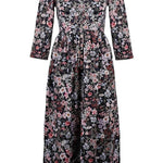Onirik Dress Violet Dress / Black Floral Cotton
