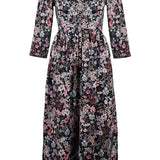 Onirik Dress Violet Dress / Black Floral Cotton