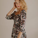 Onirik Dress Violet Dress / Black Floral Cotton