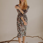 Onirik Dress Violet Dress / Black Floral Cotton