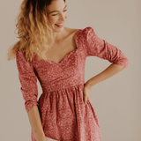 Onirik Dress Violet Dress in Baroque Rose Cotton Cord
