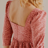 Onirik Dress Violet Dress in Baroque Rose Cotton Cord