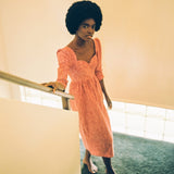 Onirik Dress Violet Dress in Baroque Rose Cotton Cord
