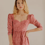 Onirik Dress Violet Dress in Baroque Rose Cotton Cord
